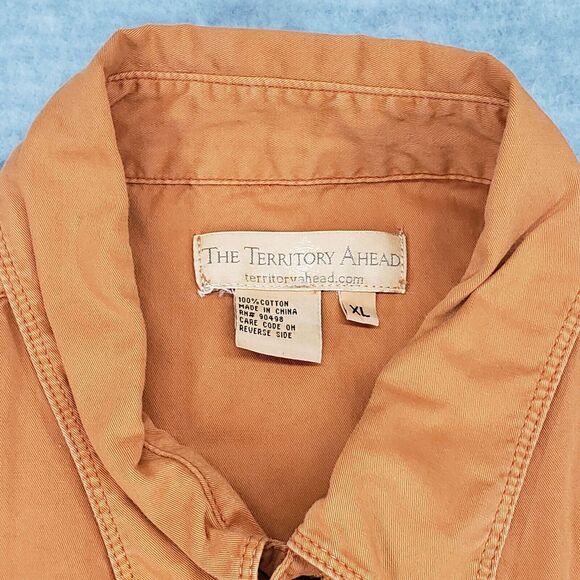 The Territory Ahead Shirt Mens XL Hunter Orange Solid Southwestern 00s Outdoors - Picture 3 of 6